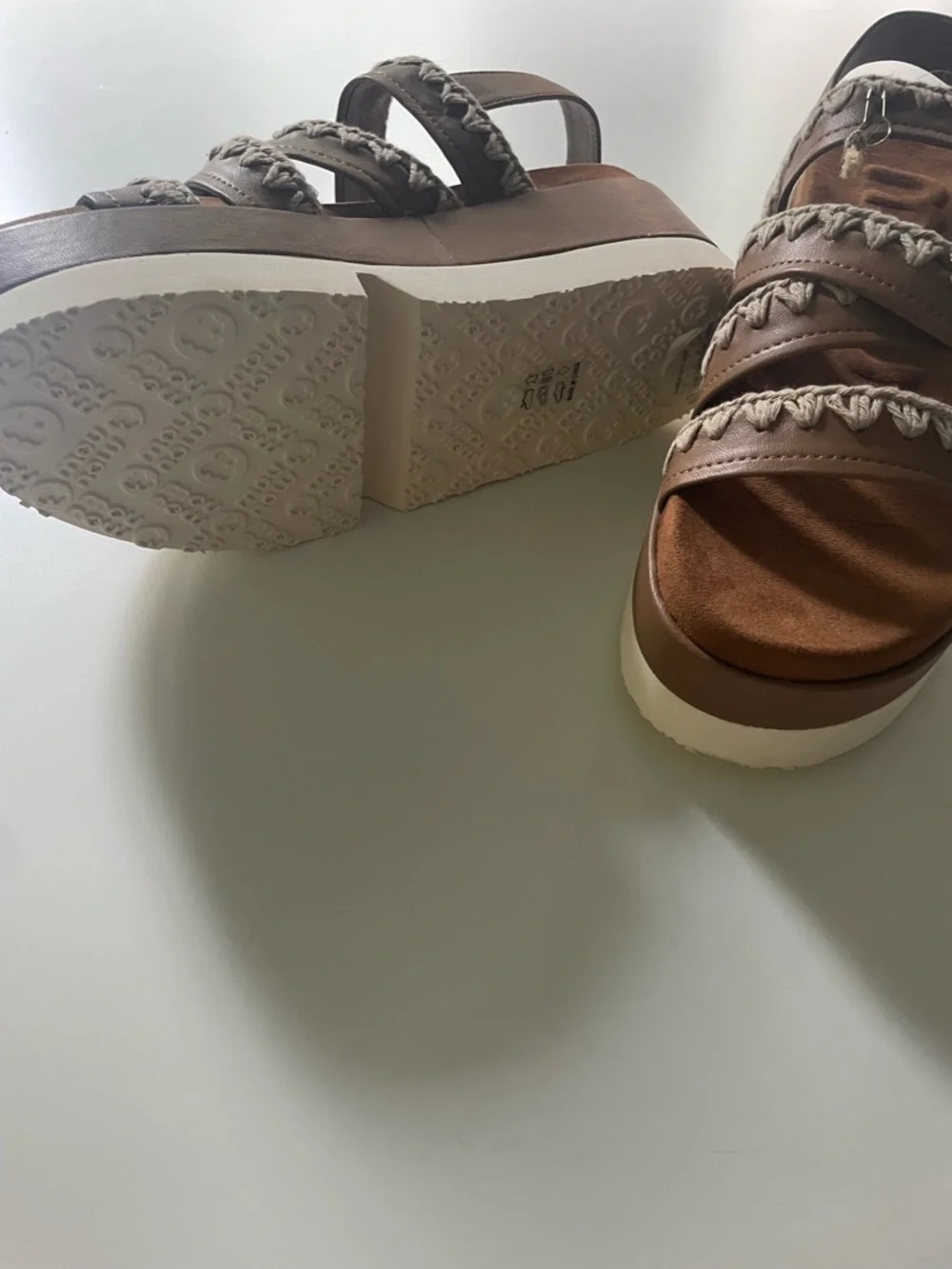 Mou for Free People Flatform Leather Sandals for Women